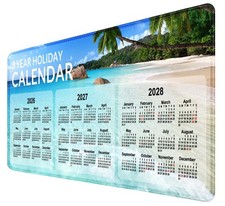 202620272028 Calendar Holiday Extended Large Gaming Mouse Pad 31.5x13.78 In picture