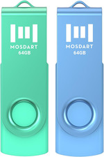 64GB USB 2.0 Flash Drive with Keychain Loop, Swivel Design with LED Light, Exfat picture