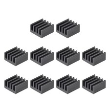 9x9x5mm Black Sticky Aluminum Heatsink Electronics Cooler for IC,MOS 10 Pcs picture