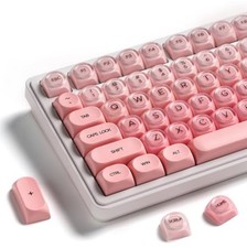 Keycaps 132 Pcs Blush Pink PBT PC Jelly Gradient HOA Profile Shine-Through picture