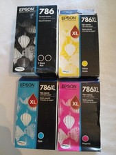 New Genuine Epson 786 Black & 786XL CMY Color Ink Cartridges OEM New Expired picture