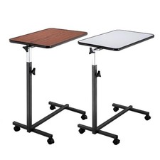 Adjustable Overbed Bedside Laptop Table with Wheels Movable Hospital Home picture