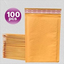PolycyberUSA  100pcs #3 Kraft Bubble Envelopes Mailers  (Inner 8.5x13.5) picture