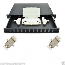Fiber Optic Patch Panel,1U,Rackmount,12 Port Loaded LC Duplex MM picture