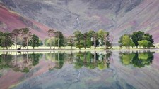 Landscape lake reflection trees england Custom Gaming Mat Desk picture