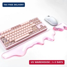 Ergonomic Gel Wrist Rest for Keyboard and Mouse, Pink Wrist Rest Set, Cute Wrist picture