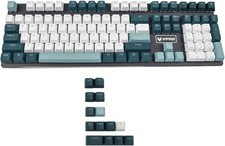 YMDK Double Shot 122 Dyed PBT Shine Through OEM Profile Keycap Rainbow Carbon Su picture
