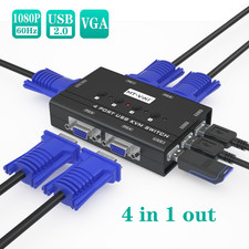 MT-VIKI 4 Port VGA KVM Switch USB2.0 For Mouse Keyboard Monitor Sharing Switcher picture