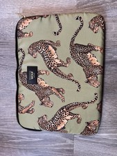 WOUF Leopard Laptop Sleeve 13-14 Inch Padded Zipper Case Olive Gree picture