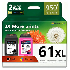61XL High Capacity Ink Cartridge Combo Pack(1 Black, 1 Tri-Color, 2-Pack) picture