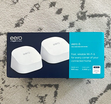 eero 6 Dual-Band Wi-Fi 6 Mesh Router System 2-Pack, White, 2 LAN picture