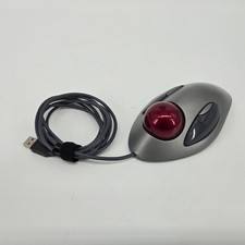 Logitech Trackman Wheel Optical USB Mouse Wired Red Ball T-BB18 Vintage Y2K picture