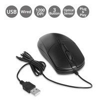 SIIG JK-US0T11-S1 Wired Optical USB Mouse Ambidextrous Plug and Play picture