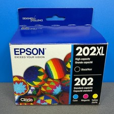 EPSON 202XL BLACK + 202 TRI COLOR INK CARTRIDGE CARTRIDGES GENUINE OEM EXP 06/26 picture