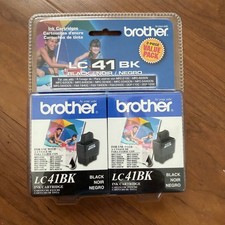 Brother LC41BK Black Ink Cartridge 2-Piece Value Pack LC41BK2PKS Genuine OEM picture