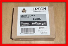 T5807 Genuine Epson Pro 3800 3880 Light Black Ink T580700 w/exp 01-2018 picture