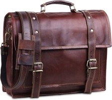 Full Grain Large Leather Messenger Bag for Men 18 inches Laptop Bags for Men picture