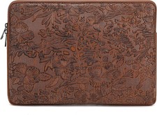 PU Leather Laptop Sleeve Case with Pocket for 15 inch MacBook Air, Embossing Flo picture