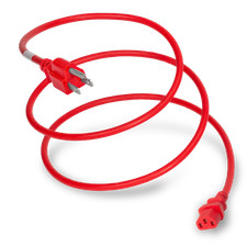 15 Pack of Nema 5-15P to C13 15A 125V 14/3 SJT Power Cord - Red - 4ft picture