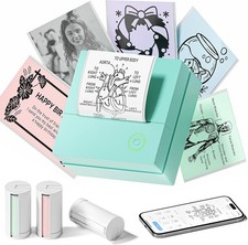 Sticker Printer,Mini Printer, Bluetooth Sticker Maker Machine with 3 Rolls Paper picture