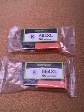 2 Black ink Cartridge 564XL New Sealed All 2 Black Greenbox (read Description) picture