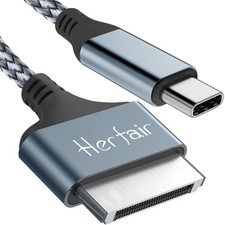 Herfair 30 Pin to USB C iPhone 4 Charger Old iPad 2M/6.56FT, Black picture