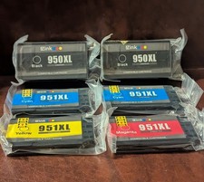 6-Pack EZINK  950XL, 951XL, 2 BLACK, 1 MAGENTA, 2 CYAN, 1 YELLOW EXP. 2022 picture