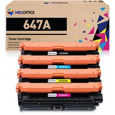 MEGOFFICE HP 647A 648A CE260A-263A Toner Cartridge 4 Pack LaserJet Compatible. picture