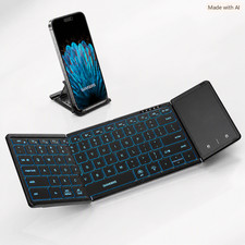 Samsers Full‑Size Foldable Bluetooth Keyboard Backlit w/ Touchpad – Black picture