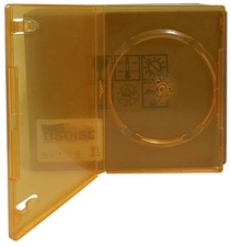 USDISC DVD Cases Standard 14mm Premium, Single 1 Disc (Clear Orange) Lot picture