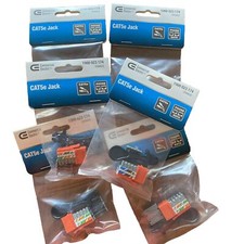 6 NEW Commercial Electric CAT5e Jack Orange 1000 023 174 sealed picture