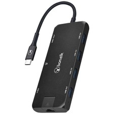 BonElk USB-C 8-in-1 Multiport USB Hub w/ 4K HDMI, Ethernet, 100W PD Ports, Black picture