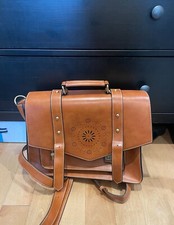 Ecosusi Briefcase Backpack/Crossbody Bag. Buckle Closure With Turn Lock Closure picture