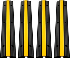 4 Pack of 1-Channel Rubber Cable Protector Ramps 22046Lbs Cable Wire Cord Cover picture
