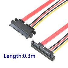 Extension Cabl Right Angle SATA 22Pin 7+15 0.3m Male to Female for HDD SSD picture