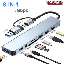 8 in 1 USB-C Hub Type C To USB 3.0 4K HDMI PD Adapter For iPhone Macbook Pro/Air picture