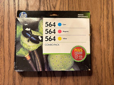GENUINE OEM HP #564 TRI-COLOR Ink CARTRIDGE & Paper Exp. 03/2015 picture