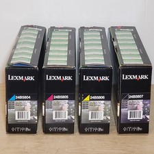 Lot 4- Lexmark Toner Ink 24B5804, 24B5805, 24B5806, 24B5807 B/C/M/Y  High Yield  picture