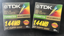 TDK 3.5in 1.44MB IBM Formatted High Density Floppy Disks 10 Pack x 2 -20 TL NEW picture