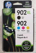 HP 902XL 902 Black Color Ink Cartridges 4-Pack Combo Set Genuine OEM OCT 2022 picture