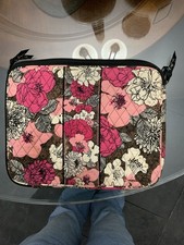 Vera Bradley Java Blue Quilted Laptop Sleeve Case Tablet Bag Floral Pink Brown picture
