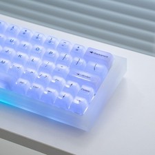 Crystal Transparent White Jelly Keycaps, 115 Keys MDA Profile 60 65 75 100 Perce picture