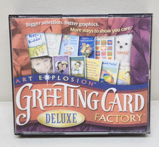 Art Explosion Greeting Card Factory Deluxe PC 3 CD-ROMs 2000 Nova Windows 95/98 picture