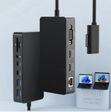 For Surface Expansion Dock Triple Display 12-in-1, Dual 4K HDMI+VGA For Surf Pro picture