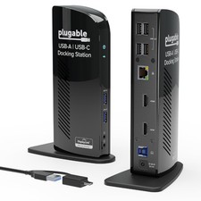 Plugable Universal Laptop Docking Station Dual HDMI Display, Black picture