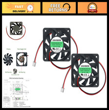 2-Pack 60mm x 15mm DC 12V Brushless Cooling Fans, Dual Ball Bearing, Quiet & Eff picture