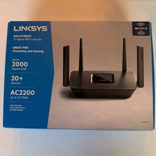 Linksys Max-stream AC2200 Tri-Band Wi-Fi 5 Router Gaming Streaming Black picture