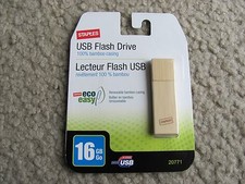 Brand New Staples 16GB 100% Bamboo USB 2.0 Flash Drive  picture