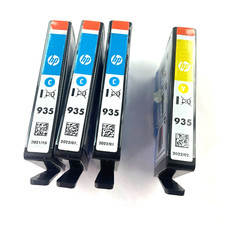 HP 935 GENUINE Color Ink Cartridge (3x Cyan + 1x Yellow) New Sealed Open Box picture