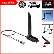 External WiFi 6 6E Tri-Band Antenna 6GHz 5.8GHz 2.4GHz Magnetic Base Antenna ... picture